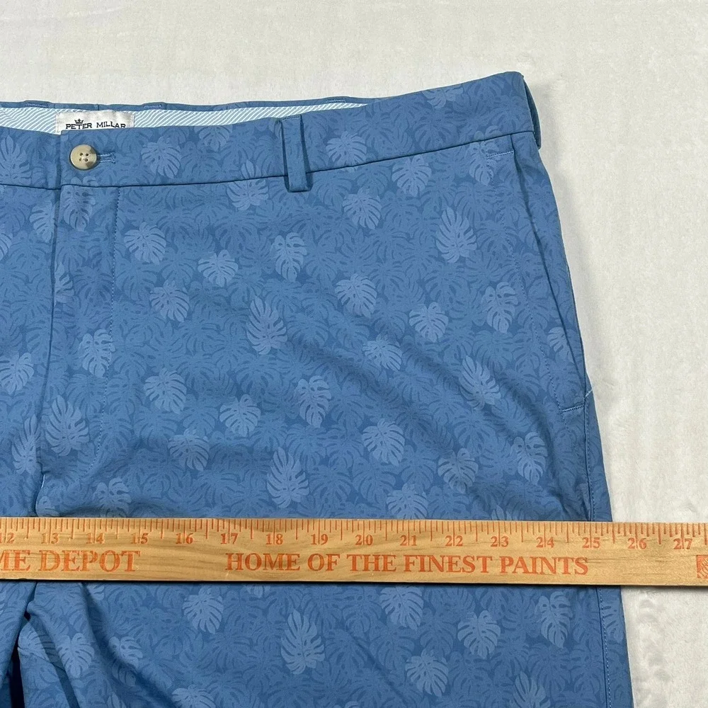 Peter Millar Performance Shorts Mens 42 Blue Monstera Leaf Print MS20EB83 Golf